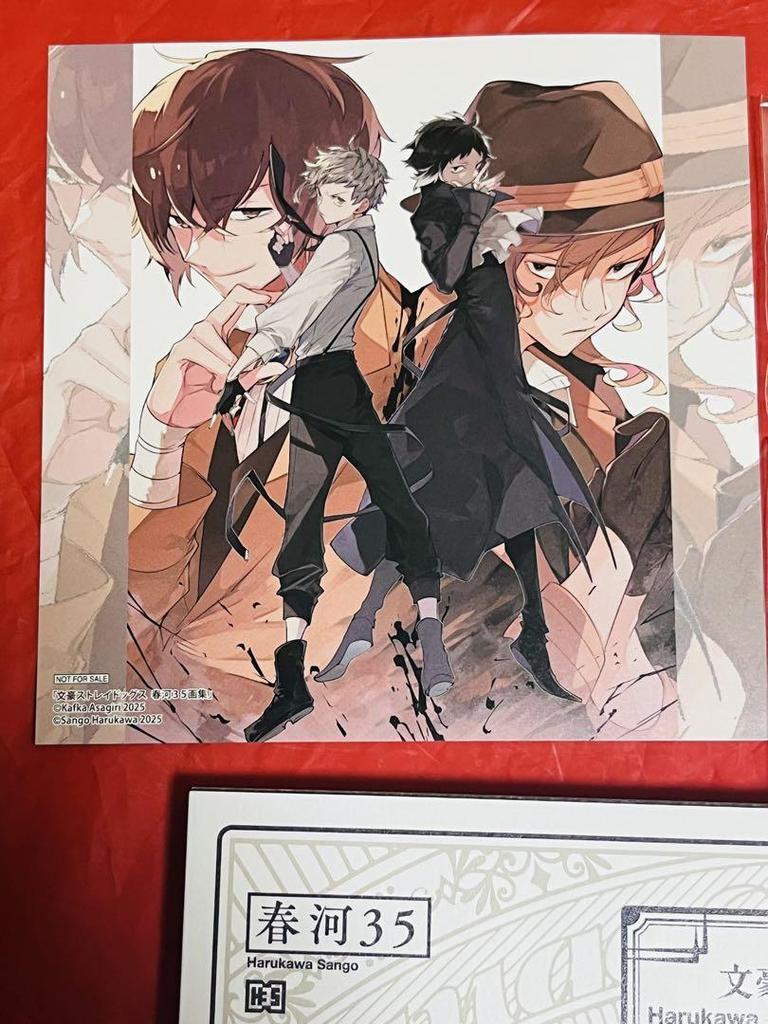 [USED] Bungo Stray Dogs Harukawa 35 Art Collection Ultra Limited Edition Tapestry Can Badge Set of 4