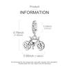 Original Real 925 Sterling Silver Charm Bead Rotatable Bicycle Pendant Fit Original Bracelet Necklace For Women DIY Jewelry Gift