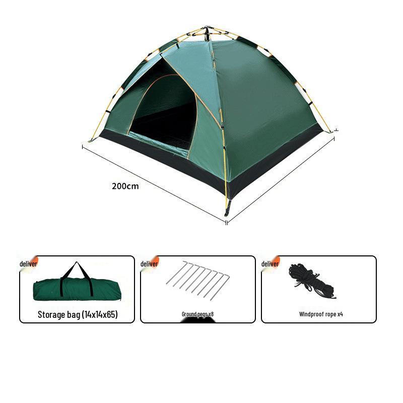 Automatic Portable Double Layer Tent - Quick Setup, Rainproof, Folding for Camping & Beach