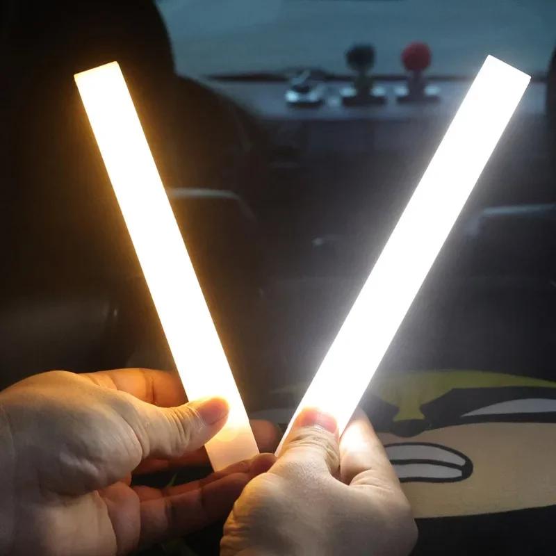 Car Rechargeable Automatic Induction Light Car Trunk Work Light Auxiliary Lighting Reading Light Bar Luggage Compartment Lights