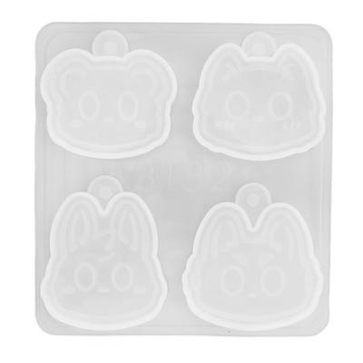 Resin Molds DIY Animal Head 4 Grids Reusable Washable High Transparency Silicone Molds for Crafts