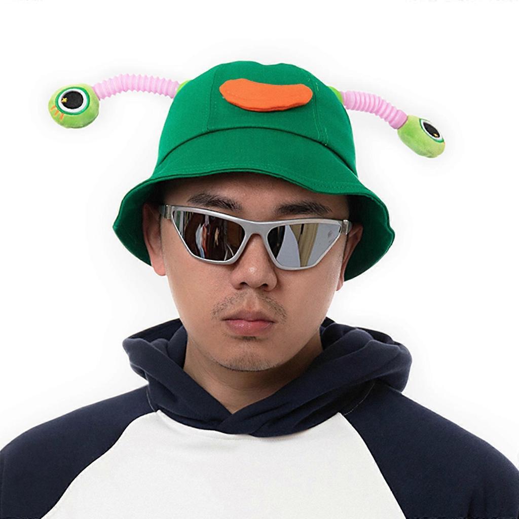 Funny LED Antennas Fisherman Hat for Female Outdoor Spring Sun Hat Cartoon Bucket Hat Party Headwear Summer Camping Hat  Purple