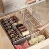 Plastic Adjustable Drawer Organizer Transparent Medicine Storage Box Expandable Storage Box Socks