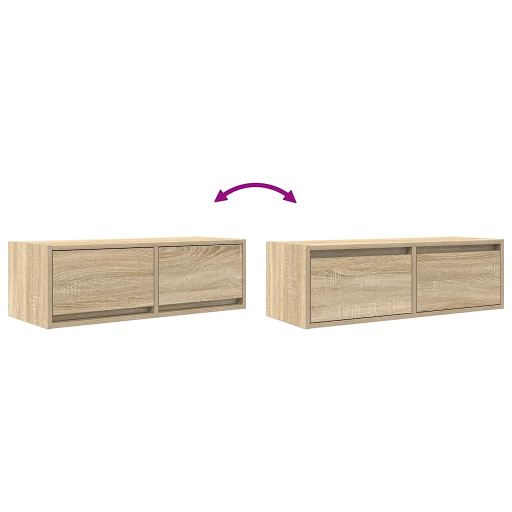 TV Cabinets (2 pcs) Sonoma Oak 80 x 31 x 25.5 cm Particleboard