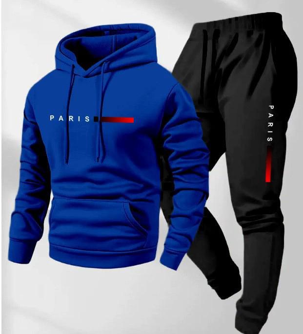 2025 Men's Logo Pullover Hoodie & Pants Set - Long Sleeve, Loose Fit