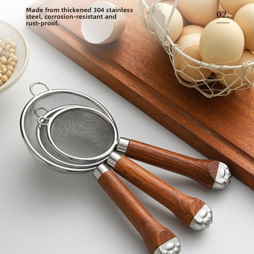 Food Grade Fine Mesh Sieve Stainless Steel Kitchen Filter Flour Filter Spoon  Juice Filtering