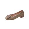 Shallow single shoes 22 small fragrant style with new square head beanie shoes low heel temperament comfortable soft sole mother shoes