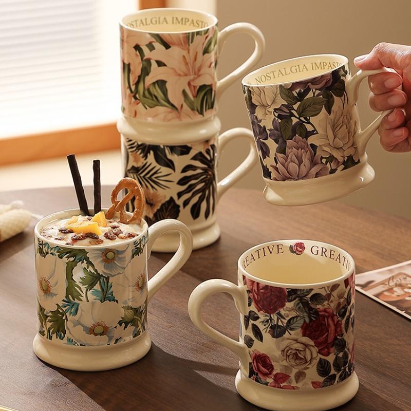 French Retro Mug Niche Coffee Mug Ceramic Tea Cup New Water Cup Ladies High Value Cup Office