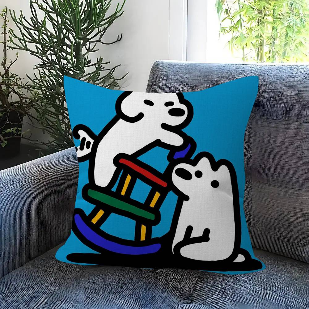 Anime M-Matsui Dog Kawaii Pillow Cushion Cover Pillowcase Living Room Sofa Home Decor