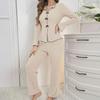 Women's Autumn/Winter Two-Piece Pajama Set - Warm, Stylish, Indoor/Outdoor Loungewear