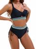 High Waist Drawstring Webbing Sexy Bikini Set Comfortable Elegant Two Piece
