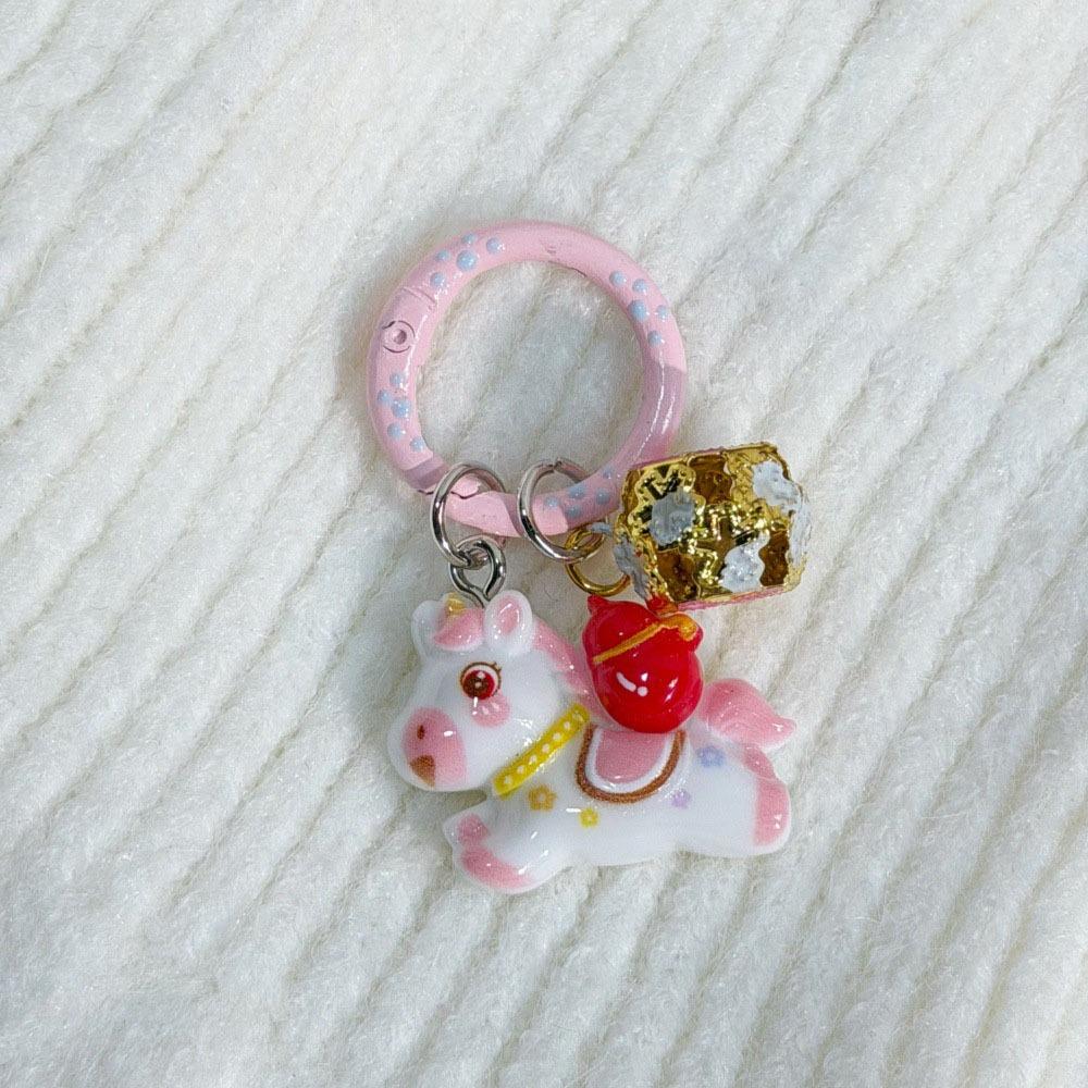Cute Cartoon Horse Bag Pendant Chinese Style New Year Keyring  Pony Pendant Gift