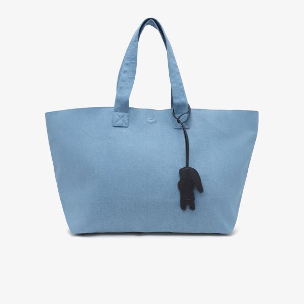 

Lacoste 26 Ss Summer Pack Xl Top Zipper Cotton Tote Bag Nu5241p56g Q48 sky blue