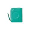 Toleur Dot Mini Zipper Wallet, Embossed Cowhide Leather, Emerald Green, Women's Genuine Leather Mini Wallet, 12025-EGR