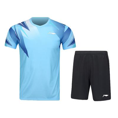 Li Ning Club Series Quick-Dry Cool Comfortable Casual Sports Suit Unisex Suit Light-Blue AATV011-3