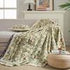 Exquisite sofa towel anti-cat scratch jacquard flower bird green retro festive festival thick sofa blanket
