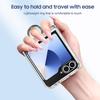 Samsung Galaxy Z Flip7 Case with Middle Axis Finger Ring, Card Holder, and Anti-Fall Protection, Compatible with Z Flip6
