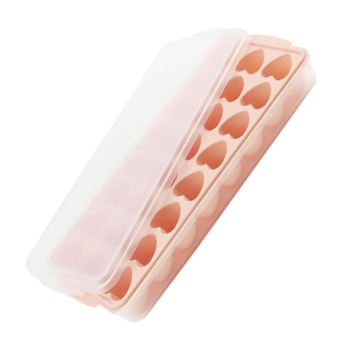 Gevrkjenp Heart-Shaped Ice Cube Tray, Heart Ice Cube Shape - Heart-Shaped Ice Tray for Freezers, 24-Grid Ice Tray with Lid for Easy Removal, Mini Hear