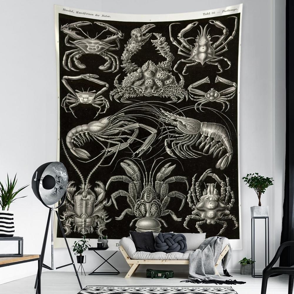 

Пример морской жизни, картина, гобелен, настенная карта Таро, хиппи, богемный стиль, психоделическое искусство, домашний декор 95x70cm