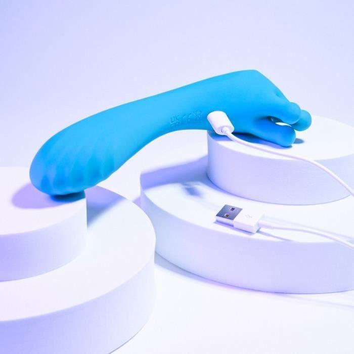 Vibromasseur EVOLVED Heads or Tails - Bleu - Stimulation du point G - Billes massantes