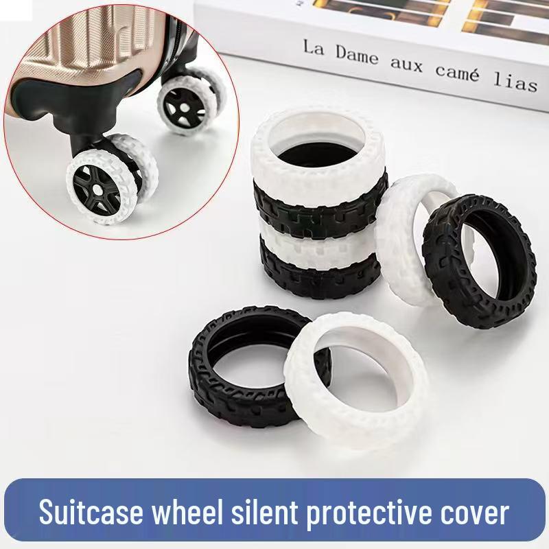 

Защитный резиновый чехол для колеса багажа чемодана - Бесшумные силиконовые ролики и аксессуары для тележки White (2000 per bag)