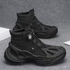 New High-top Men's Shoes Sports and Leisure Shoes Men's Autumn and Winter Tide Rotating Button Shoes