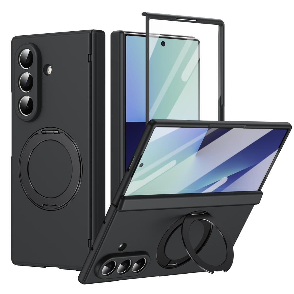 Ultrathin Magnetic Cover for Samsung Galaxy Z Fold 7/6/5 Multifunctional 360 Rotating Stand with Glass Screen Protector
