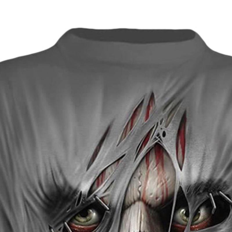 MAITA Men's 3D Graphic Skull Printed T Shirt Summer Fashion Casual Cotton Short Sleeve O Neck Tops
