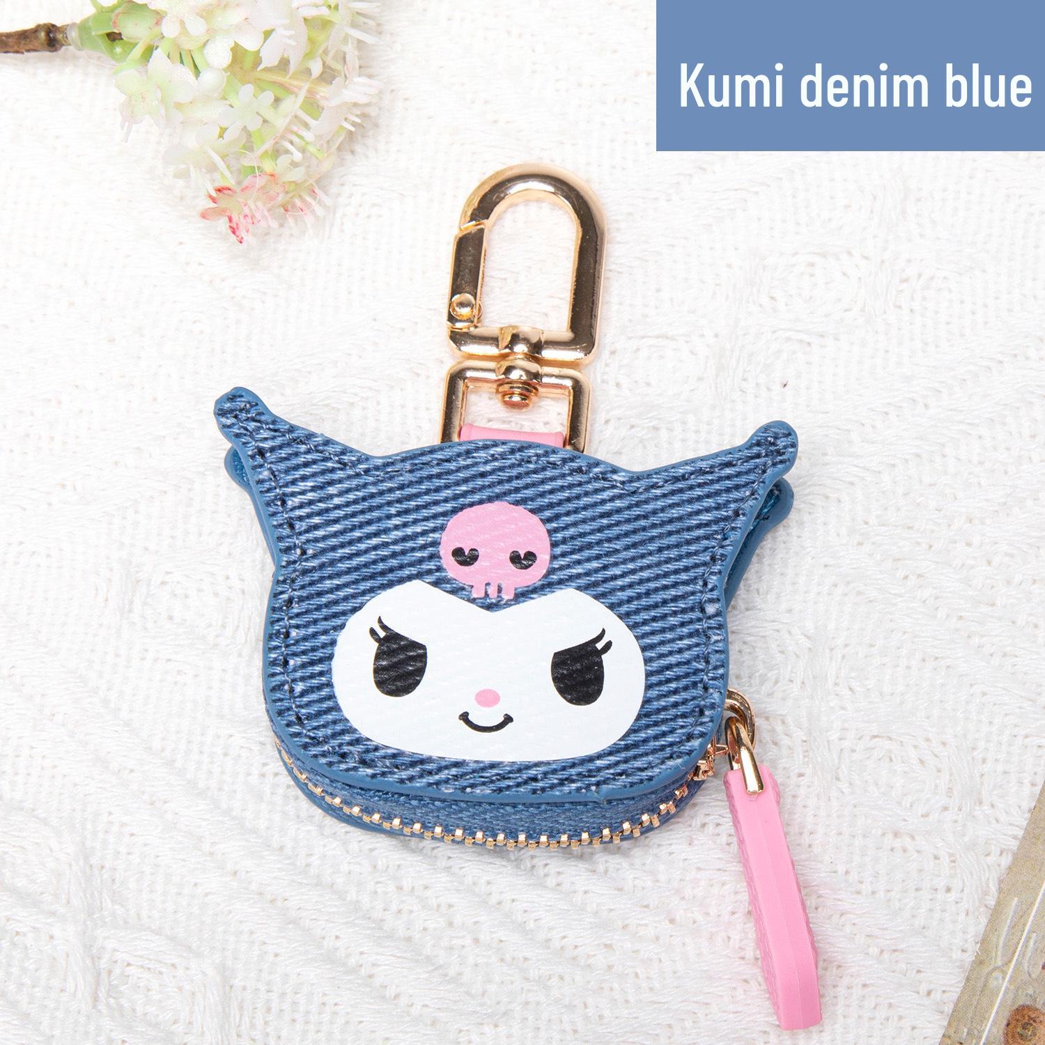 

Colorful Kuromi Keychain Pendant Mini Coin Purse Charm джинсовый синий