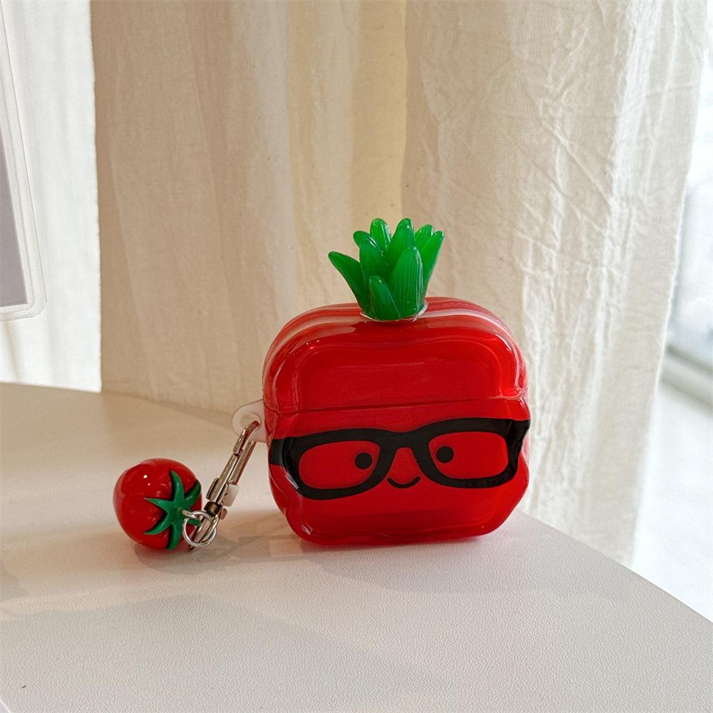 Applicable Apple AirPods 1 /1 generation cute sunglasses tomato earphone cover PRO1 personalized pendant case PRO1 cartoon