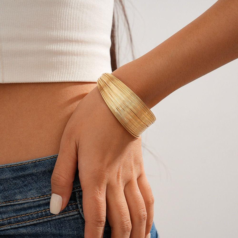 European Style Multilayer Metal Wire Necklace Earrings Jewelry Set  Wedding