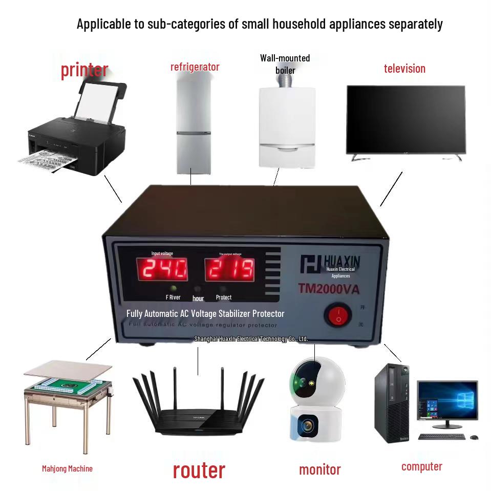 Huaxin 220V Automatic Voltage Stabilizer 2000W for Home: Computer, TV, Fridge, Boiler