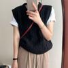 Korean Retro Knitted Sweater Vest Pullover Spring 2023 Sweater Tank Top Women New Spring Vest Round Neck Sleeveless Vest Female