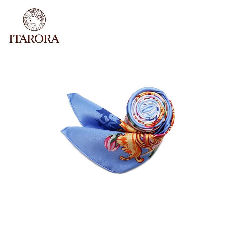 ITARORA 90x90cm Hand-Printed Mulberry Silk Scarf