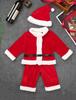 Baby Boys Christmas Santa Claus Costume Outfit Long Sleeves Velvet Top + Trousers Set