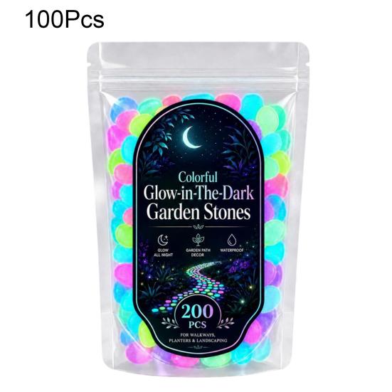 1.5cm Luminous Stones, Glow in The Dark Garden Pebbles, Outdoor Glowing Rocks, Decorative Glowing Pebbles for Pathway Patio Yard Aquarium Fish Tank