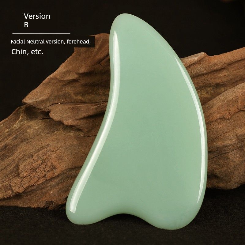 Beauty Salon Special Neck Pulling Rod Jade Scrapping Plate Green Jade - Dolphin B Model, Quantity: 1