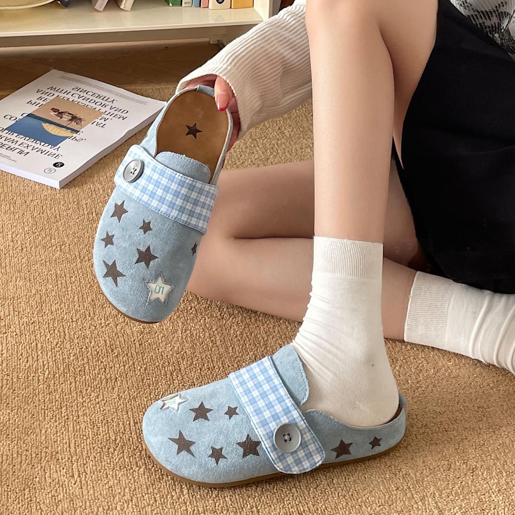 Jinmi, retro non-slip inner heightening bag head flat-bottomed slippers for women's autumn outer wear 2025 new versatile cool slippers for women
