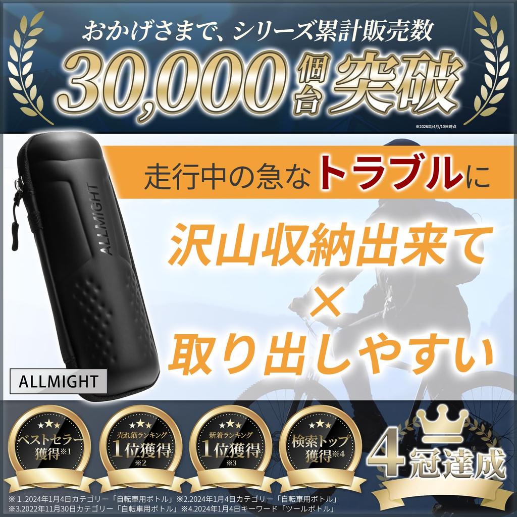 ALLMIGHT Tool Bottle Long, Bicycle/Road Bike Tool Case (Black)