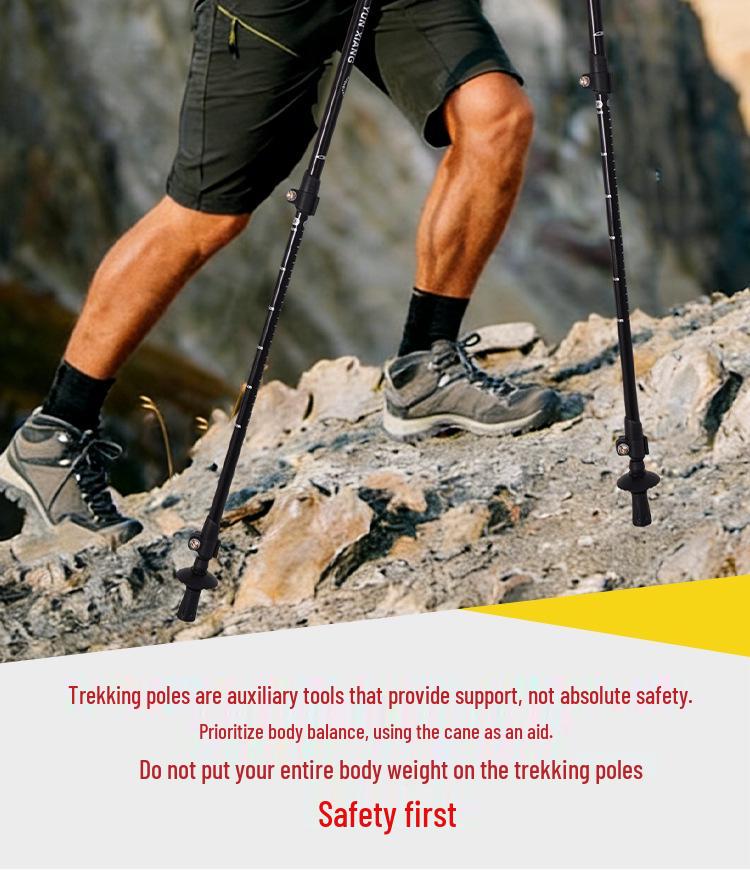 Yunxiang Aluminum Trekking Poles: High-Strength Telescopic Lock, Non-Slip, for Men & Women Outdoor Hiking & Climbing