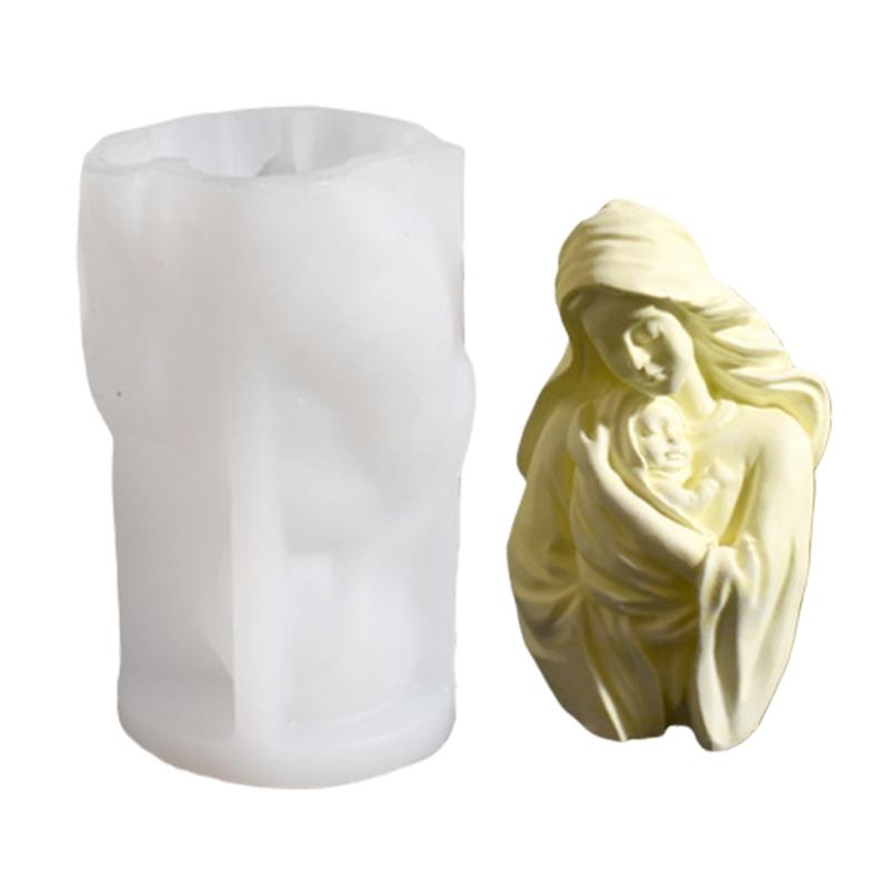 Holy Mother Silicone Mold for Candle Making 3D Mother of God Epoxy Resin Molds Ideal for Craft Ornaments and Home Decors