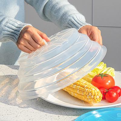 Silicone Foldable Food Cover, Suction Dustproof Bowl Lid, Microwave Safe Reusable Dish Protector