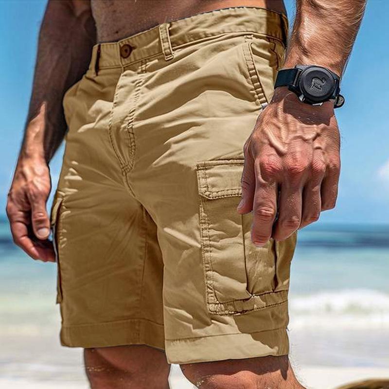 Summer 2025 Men's Multi-Pocket Workwear & Beach Shorts - European & American Style