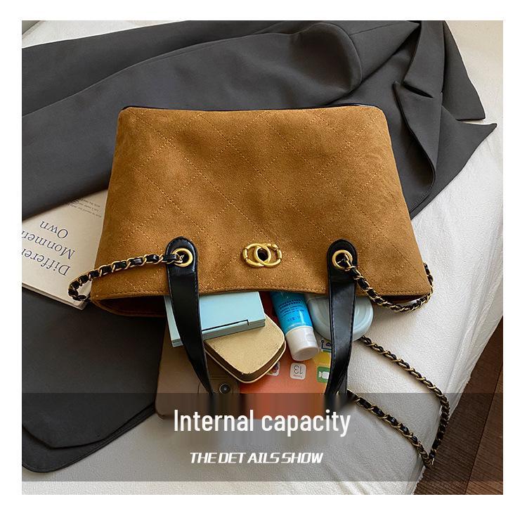 2025 Autumn Women's Large Capacity Retro Chain Tote - High-End Handheld Shoulder Bag