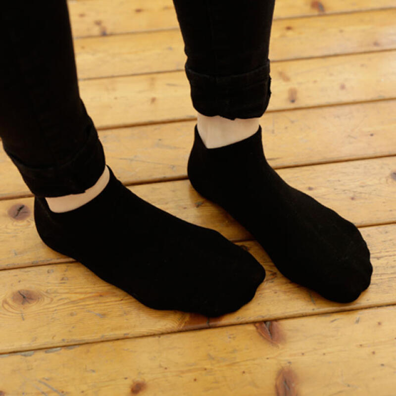 FSN110_5019 Plain Women s Ankle Socks black