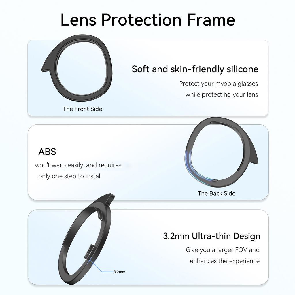 Glasses Spacer for 3 VR Lens Protector Accessories Silicone Antiscratch Rings Protective Headsets Lens Glasses