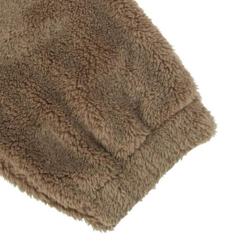 Set Trening Plușat Culoare Solidă pentru Femei 2 Bucăți Top cu Mânecă Lungă și Guler Ridicat și Pantaloni Groși cu Talie Elastică Îmbrăcăminte Sport