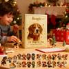 2025 Weihnachts-Advents-2D-Hunde-Anhänger Heimdekoration Niedliches Tier Countdown-Kalender Weihnachtsdekoration für Kinder Erwachsene Taschenanhänger