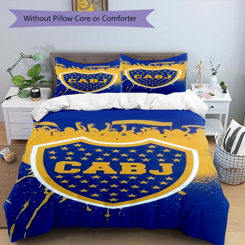 Boca Football Club Printed Pattern Duvet Cover Set – Includes 1 Duvet Cover and 2 Matching Pillowcases Bedroom Decor Christmas Gifts