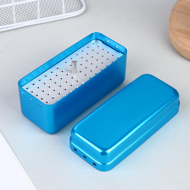 Sterilizzatore Autoclave in Alluminio a 72 Fori Porta-Fresa Dentale Scatola Organizer di Grande Capacità per Studio Odontoiatrico